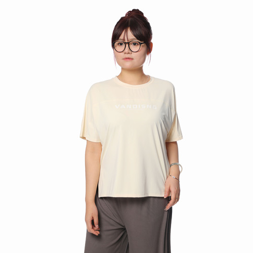 New  Women's Loose Plus Size Yoga T-Shirt Gym Running Short Sleeve High Elastic Fitness Top