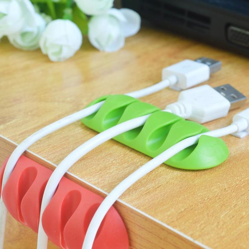 Five-hole Cable Holder Multi-hole Cable Organizer Desktop Cable Clamp display picture 3