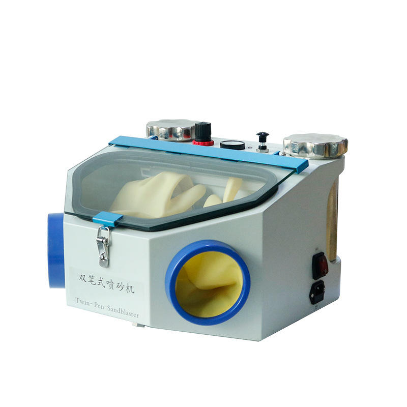 Máquina de chorro de arena dental de doble pluma, tecnología dental, equipos de tecnología dental, reparación oral, molienda de chorro de arena de porcelana, máquina de chorro de arena de producción propia