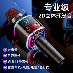 听声者无线麦克风蓝牙话筒音响一体自带声卡K歌手机电视唱歌跨境