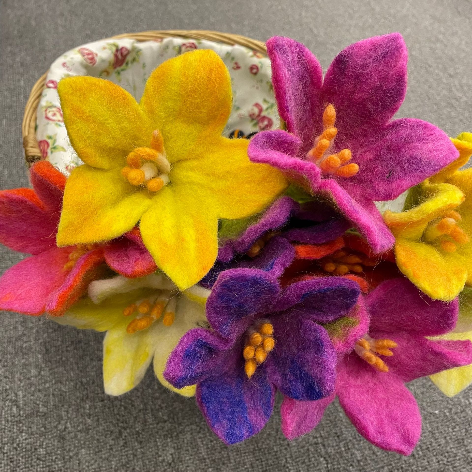 羊毛毡戳戳乐花朵花束装饰花