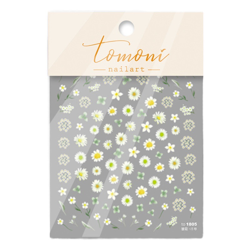 Tomoni ultra-Delgado arte de uñas Wildflower Daisy alivio pequeña flor Tulipán verano fresco Etiqueta de uñas girasol estilo japonés
