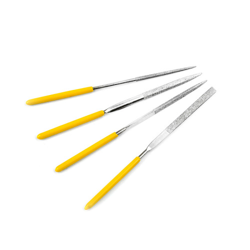 Electroplated gold steel stone file, round file, diamond file, flat file, dressing and grinding file 3*140