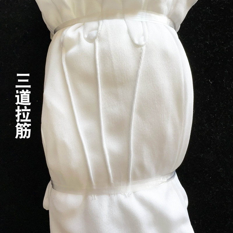 三筋礼仪白手套薄款透气春夏学生演出保安司机迎宾开车无尘手套|undefined