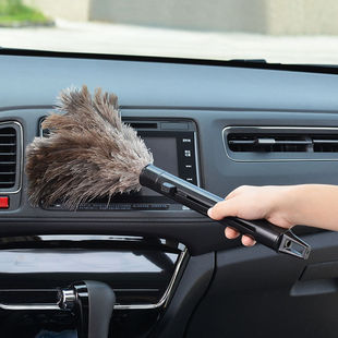 Spot ostrich feather feather feather feather telescopic household clean thick dense anti-static car dust sweep