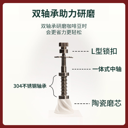 Coffee bean grinder hand grinder double bearing labor-saving manual grinder ceramic grinding core hand grinder coffee machine