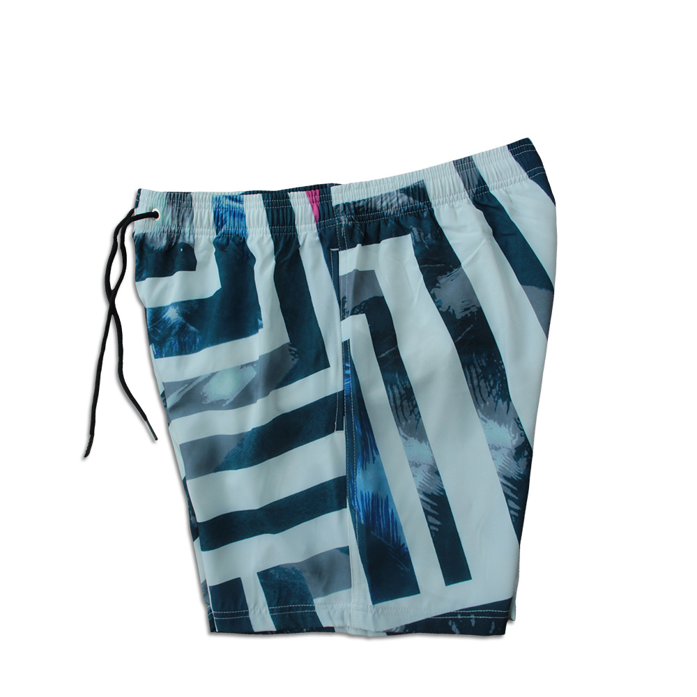 Men's Striped Lined Elastic Swim Trunks For Beach And Vacation_voghion.com