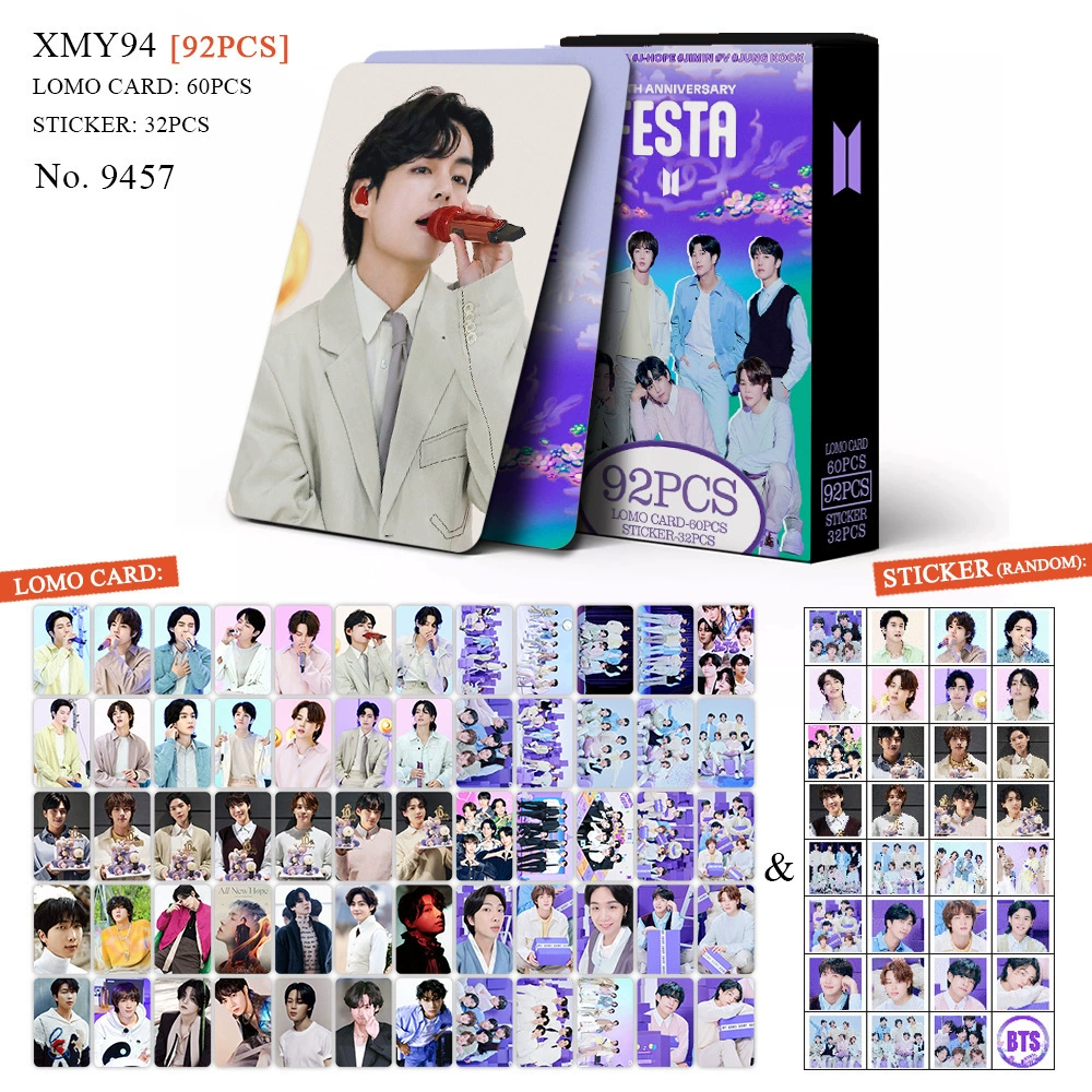 Набор 92 карточки с фото, BTS BPSKTWICE, двусторонние LOMO-карточки, фабричная печать