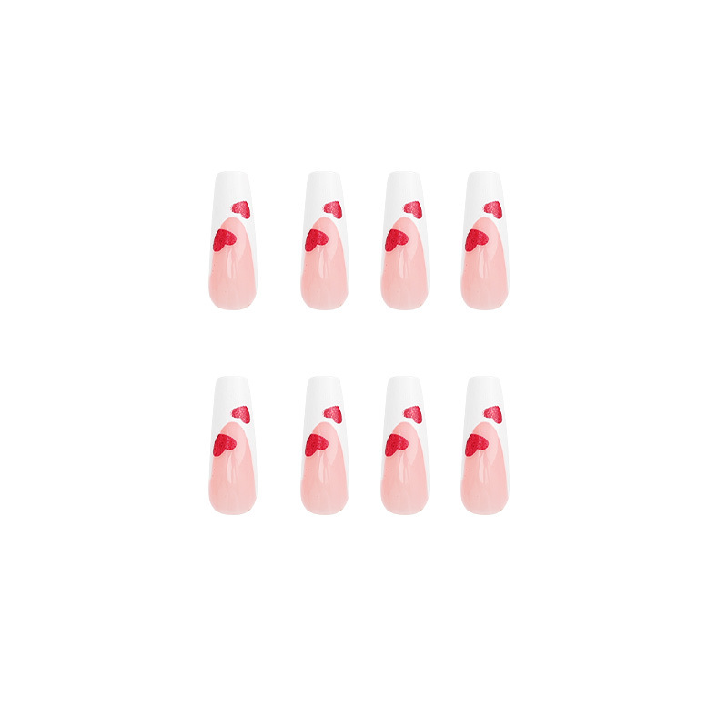 Nuevo producto de manicure 24 amor ballet manicure parche desmontable productos terminados de lámina de oro para usar uñas falsas