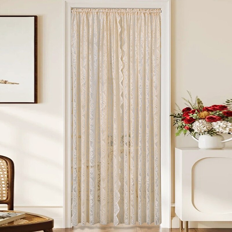 Door Curtain Partition Curtain Lace Gauze Curtain 2025 New High-End Anti-Mosquito Privacy Anti-Peeping Curtain French Style Girls' Bedroom Door Curtain Partition Curtain Lace Gauze Curtain 2025 New High-End Anti-Mosquito Privacy Anti-Peeping Curtain French Style Girls' Bedroom