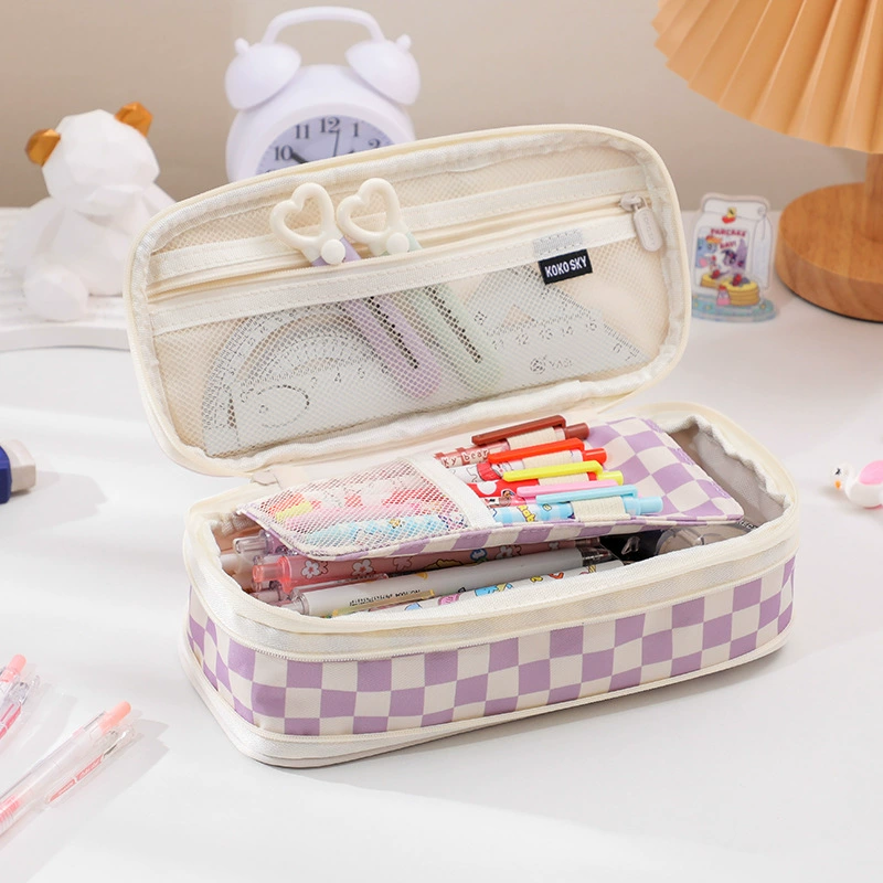 Telescopic Pencil Case, Large-Capacity Zipper Pouch, Expandable Design, Multiple Prints