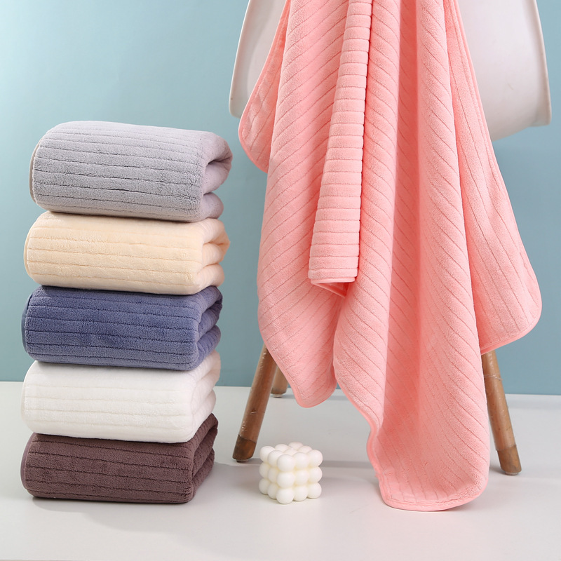 Coral Velvet Bath Towel, Absorbent and Quick-Drying, Adult Wrap Towel, 2022 Model, Hotel and Beauty Salon Towel, Soft and Cross-Border Bestseller