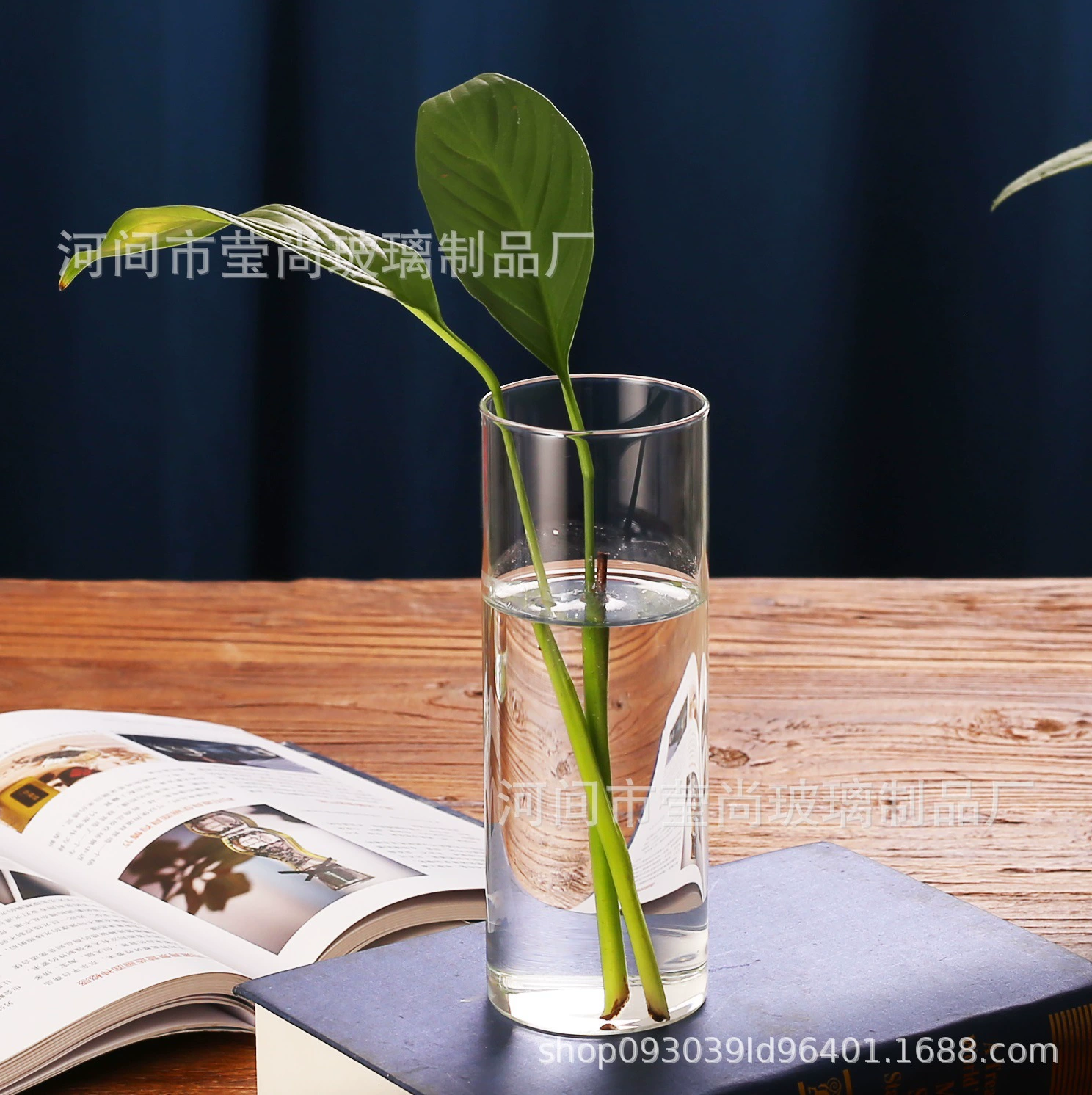 Стеклянная гидропонная ваза Простые прозрачные украшения для пола Богатый бамбуковый подвесной колокольчик Лошадь Пьяная деревянная ваза для растений Ваза для цветов