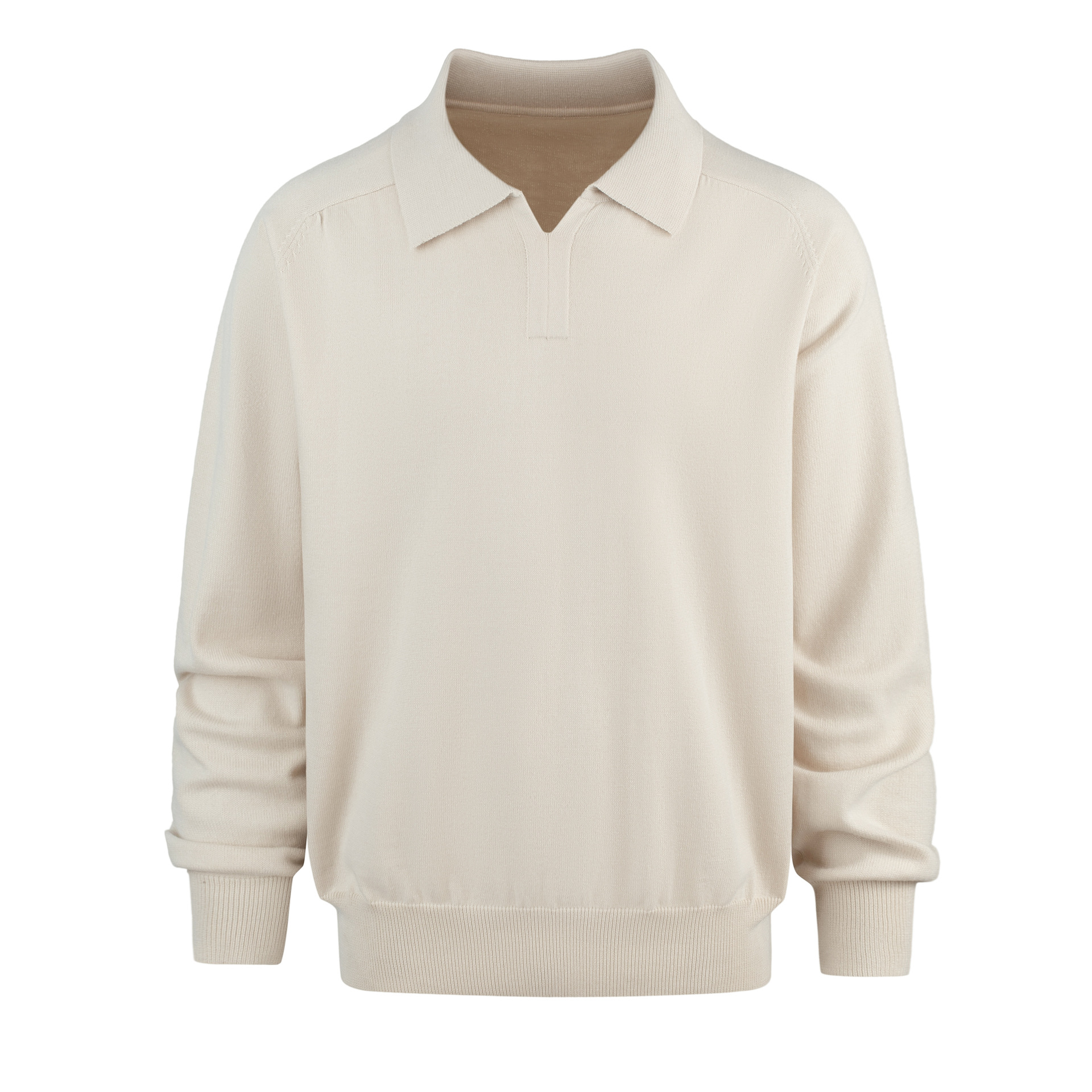 Klassischer V-Ausschnitt-Wollpullover – Zeitloser Strickpullover für Damen und Herren, Herbst-Winter-Freizeitmode (Beige) – S/M/L/XL_voghion.com