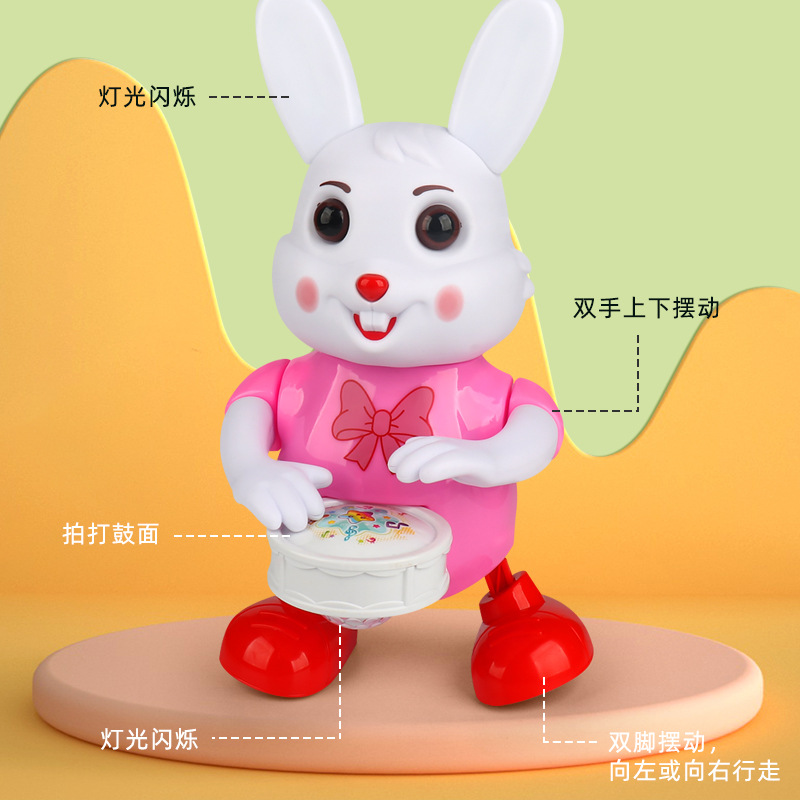 Eléctrico bailando conejito música luz swing tambor baile conejito bebé niños juguetes educativos