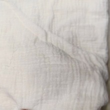复古纯棉宽幅双层绉布纱布2米宽幅 本白杏色 全棉捧起洗毛工艺