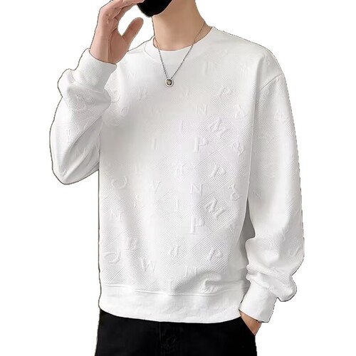Men's sweatshirt Spring and Autumn 2025 youth solid color all-match fashion brand round collar men's long-sleeved shirt trendy fashion brand new style