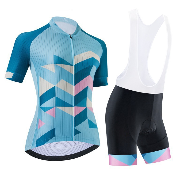Cross-border foreign trade summer bicycle cycling clothing women's short sleeve strap set road bike bicycle shirt wholesale