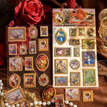 陌墨名画博物馆系列贴纸欧式框复古造景DIY装饰贴2张6款