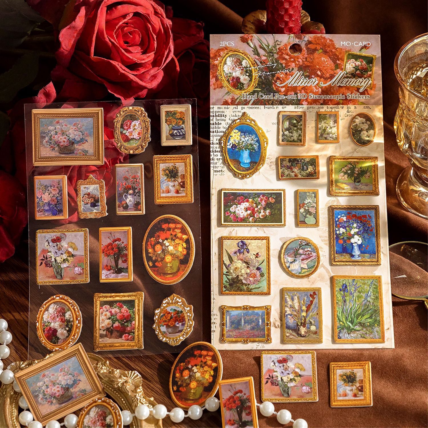 陌墨名画博物馆系列贴纸欧式框复古造景DIY装饰贴2张6款