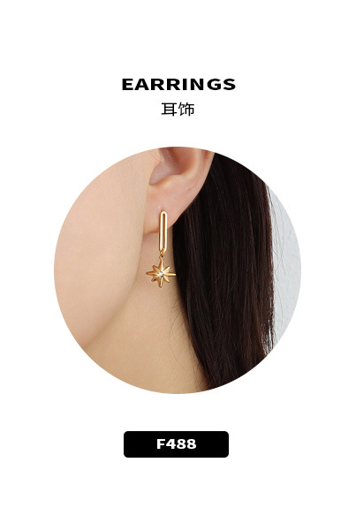 Gold Color PVD Coated Real Gold Plated Geometric Titanium Steel Waterproof Non Tarnish Necklace