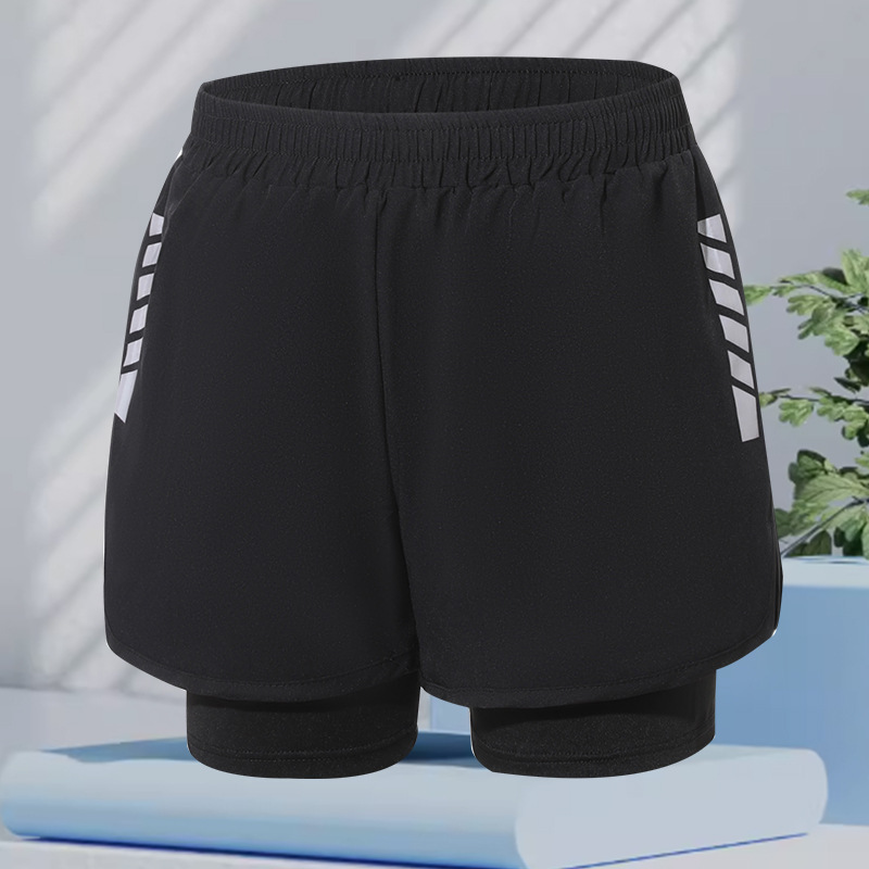 ゆったりとしたファッショナブルなメンズ水泳パンツ、二重層の恥ずかしさ防止プロ仕様の5点速乾性水着、スポーツビーチ水泳用品|undefined