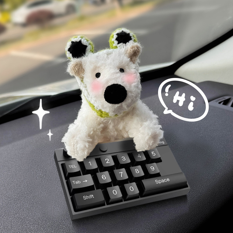 Tarjeta de estacionamiento temporal del automóvil lindo West Highland Puppy Keyboard Teléfono del automóvil Número de matrícula Decoración del automóvil Mover el automóvil