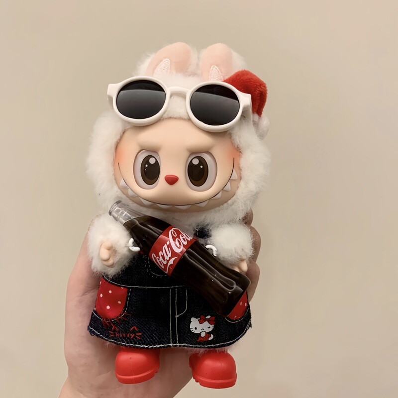 ラブブ labubu ビニール ハローキティ ベビー服 第一世代、第二世代、第三世代 17cm ハローキティ スタンディングオーバーオール|undefined