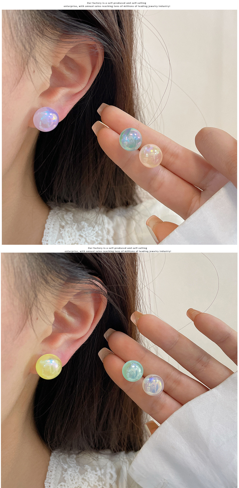 1 Pair Elegant Simple Style Round Imitation Pearl Drop Earrings display picture 1