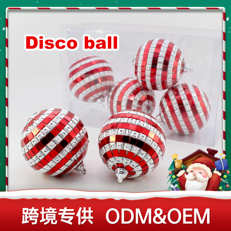 Cross-Border New Reflective Mirror Ball Christmas Tree Decorations Dance Party Decorations Disco Ball Christmas Tree Hanging Ornaments