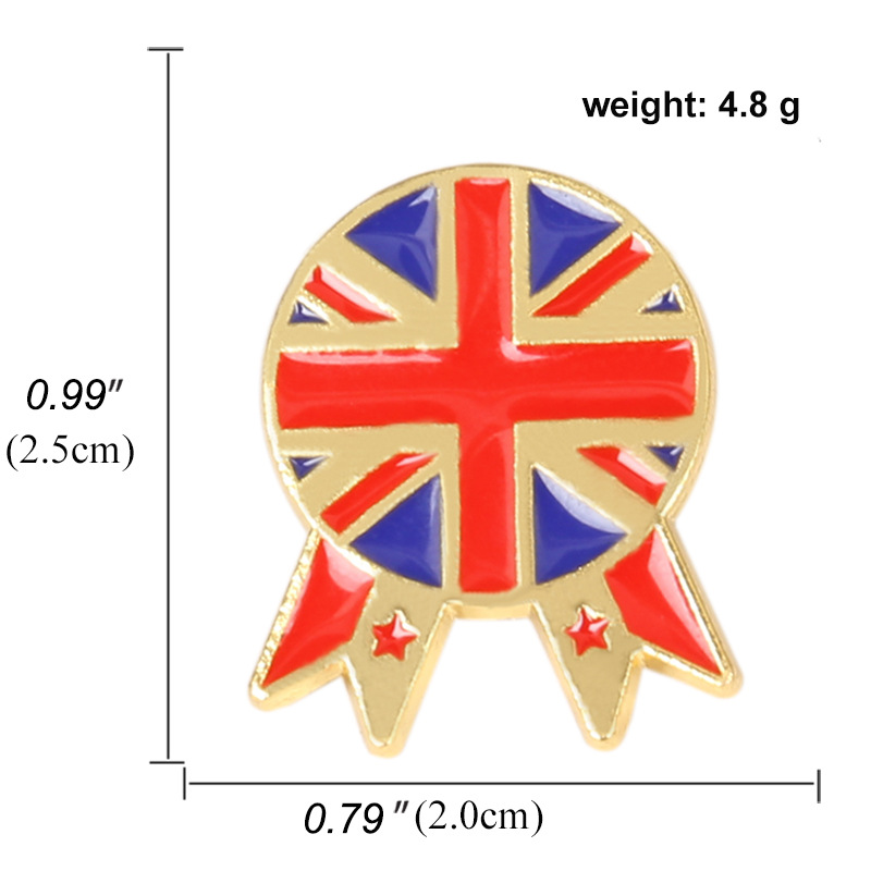 Mode Britische Flagge Muster Legierung Tropf Öl Brosche display picture 2