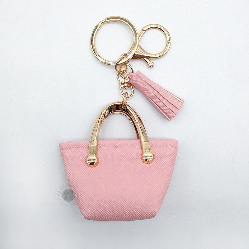 Llavero para mujer, bolso, colgante, joyería, mini monedero de almacenamiento de cuero lindo europeo y americano