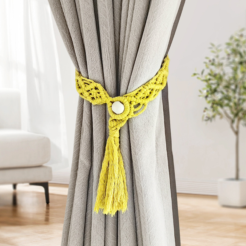 Correas de cortina Tronos de borla de viento simple transfronterizo Accesorios de cortina de gasa Fijo Multicolor Ajuste cuerda de almacenamiento ajustable image 3