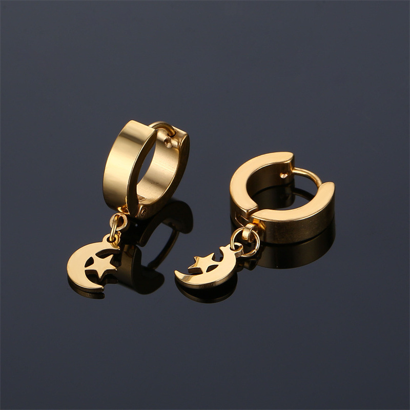 Drop Earrings Classification 1 Pair Vintage Style Star Plating Stainless Steel Drop Earrings