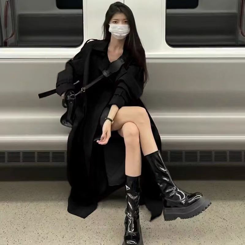 今年流行赫本风衣女小个子春秋新款小个子中长款休闲英伦外套大衣|undefined