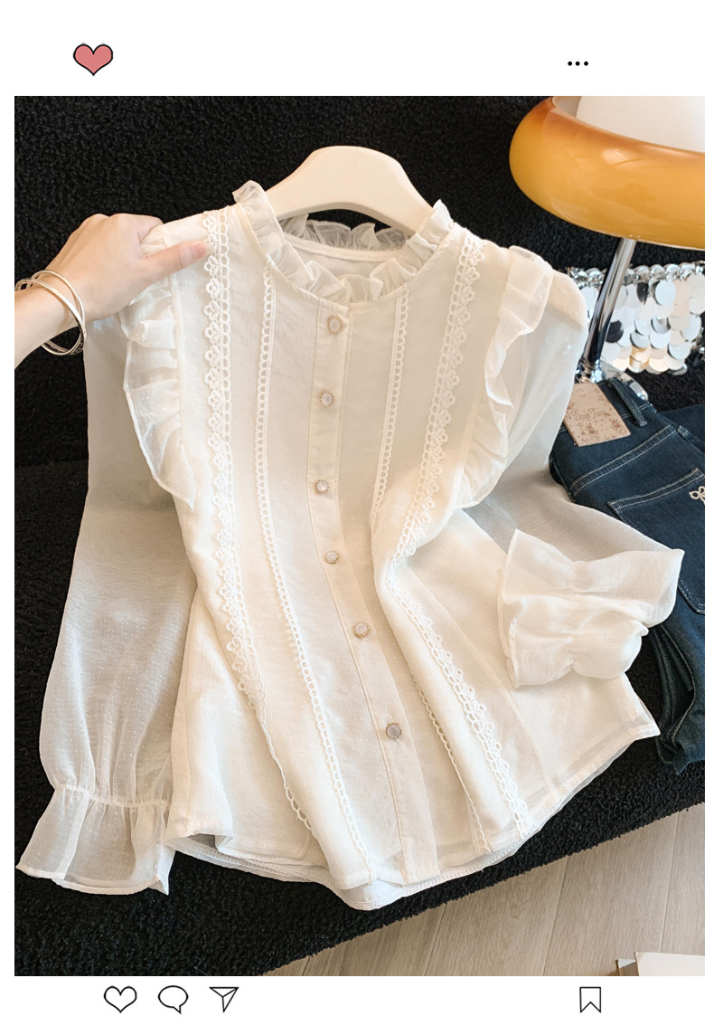 Elegante Damenbluse Mit Rüschen Und Stehkragen Für Den Frühling_voghion.com