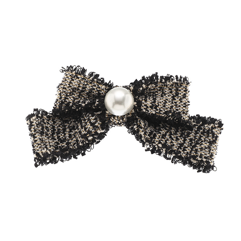 Cotton Linen Bow Pearl Hairpin display picture 8