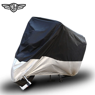 Cross-Border Amazon Motorcycle Cover, Patchwork Style, Snow-Proof, Wind-Proof, Waterproof, Thickened Electric Vehicle Cover (Car clothing) - s03kg18095110cm-210d-silver-and-black-upper-and-lower-splicing-model