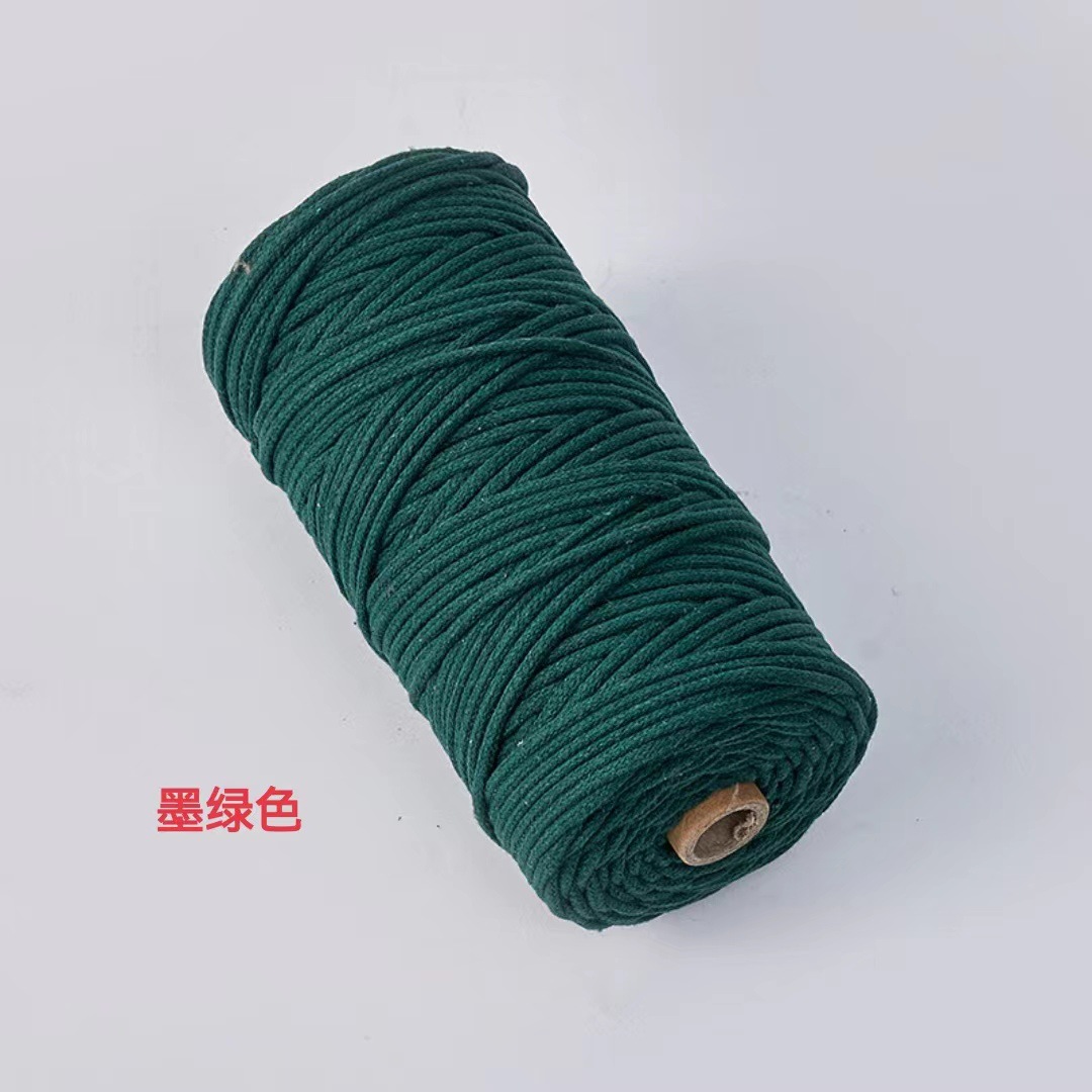 Cuerda de algodón con núcleo de color de 4mm, cuerda de nudo, pulsera de cuerda tejida a mano, cuerda de algodón, cuerda de tapiz, funda de botella creativa, cuerda decorativa