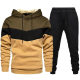 220g Fall/Winter Cross-border Men's Casual European Code Solid Color suit Fleece Loose Sweat Pants Two-piece in stock
