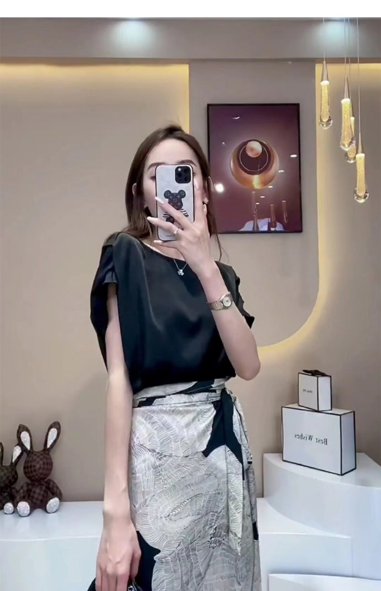 Bộ đầm hai mảnh FL222326 mùa hè phong cách tiểu thư trẻ trung — Đen trắng chi tiết 7
