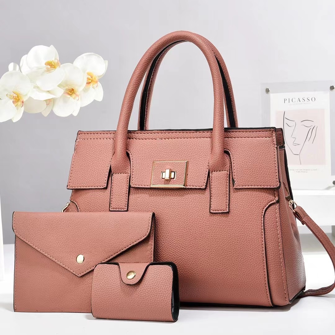 Single Shoulder Strap Strap Type Bag Sets Bags Type Daily Occasion Women's Medium Pu Leather Solid Color Classic Style Sewing Thread Square Zipper Bag Sets