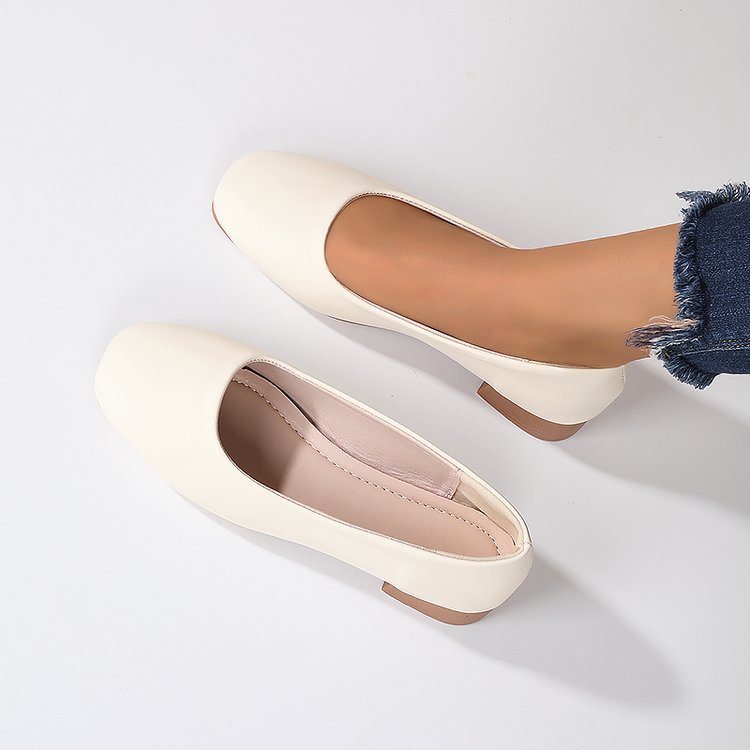 Todos los zapatos de mujer zapatos de cabeza cuadrada para mujeres otoño 2025 nuevo ligero super suave zapatos de granja zapatos de trabajo zapatos de mujer