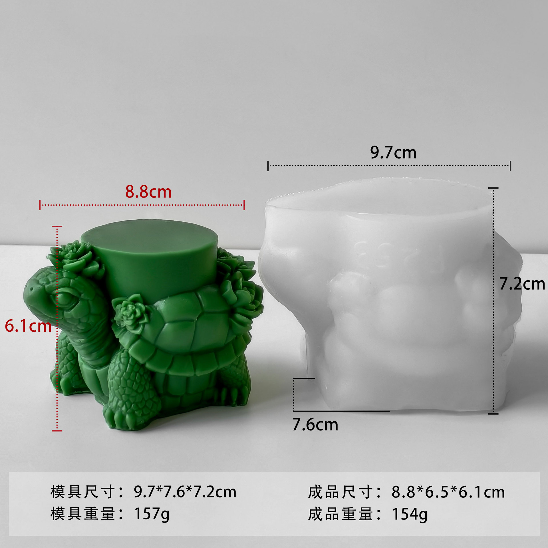 Jiahuimei Carne Tortuga Aromaterapia Vela Molde de silicona DIY Tortuga Yeso Adornos Abrasivos Transfronterizos