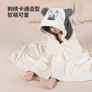 Children's bath towels, baby bathrobes, hooded cloaks, swimming bathrobes, absorbent than pure cotton, and wearable for women, medium and big boys