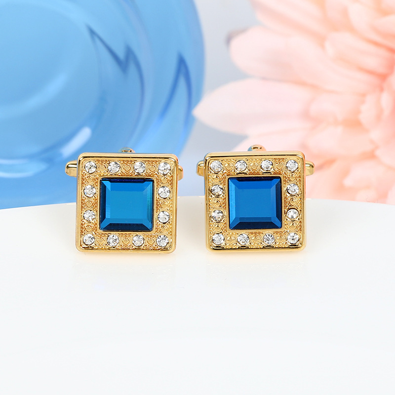 Foreign Trade Gold Dot Diamond Fashion B Matching Men's French Cufflinks Cufflinks Manufacturer Wholesale