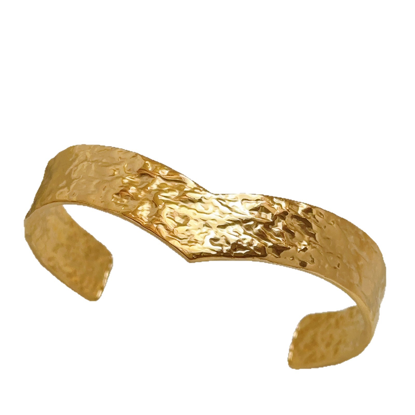 Pulseras de acero de titanio de moda retro oro V lujo ligero para mujeres tendencia de pulseras abiertas nuevas joyerías de acero inoxidable