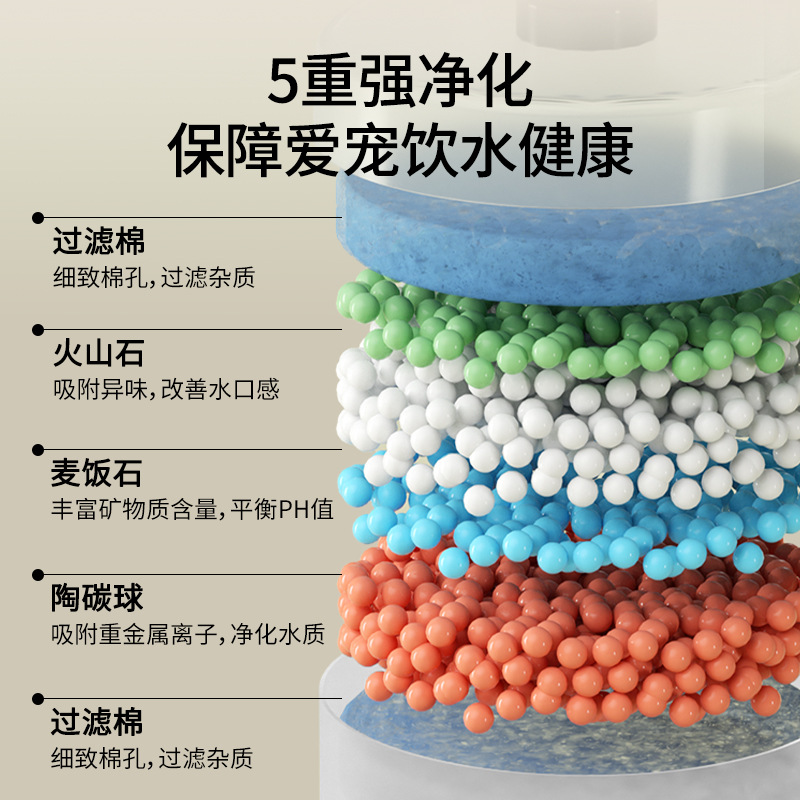 Dispensador de cerámica de flor pequeña de color crema para gatos de gran capacidad Dispensador de agua de circulación eléctrica para perros Productos para mascotas