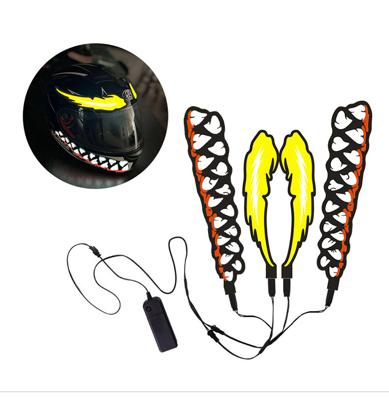 Motorcycle helmet light strip decoration, adhesive luminous strip, car light glow fluorescent, hot-selling, colorful, ultra-thin