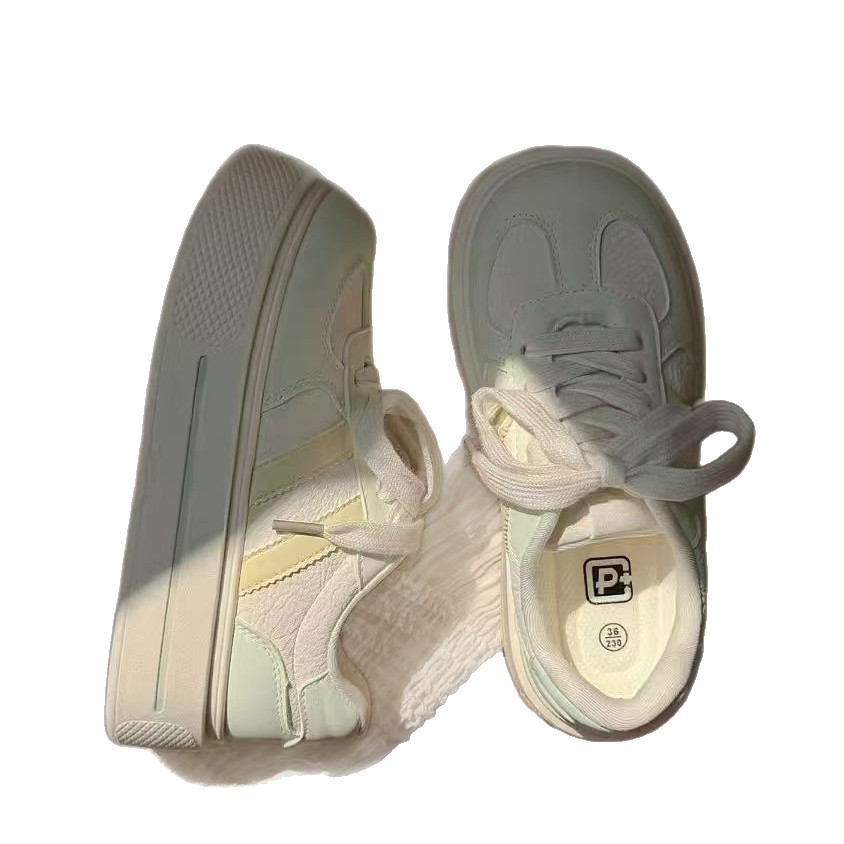 2026 primavera y verano nuevos zapatos de skate inswind pan zapatos cómodos, suaves y elevados, zapatos blancos resistentes al desgaste para mujeres